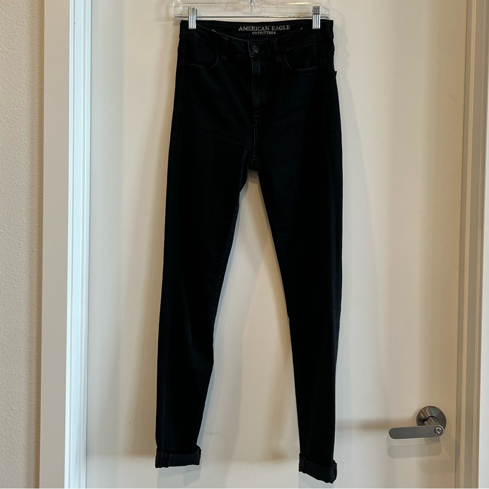 AE Super Stretch Hi-Rise Jegging - Black (Size 4 Long)